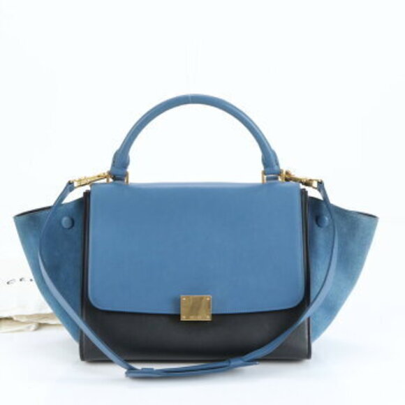 Celine Handbags - Celine Trapeze Leather Shoulder Bag Gold